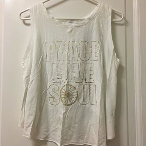 shimmer length open back Soulcycle tank top